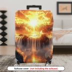 1-Piece Sunset Mountain Waterfall Fantasy Nature Landscape  Suitcase Luggage Cover, Stretch Protective Sleeve