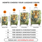 1-Piece Animal Jungle Wildlife Nature Art Tiger  Suitcase Luggage Cover, Stretch Protective Sleeve