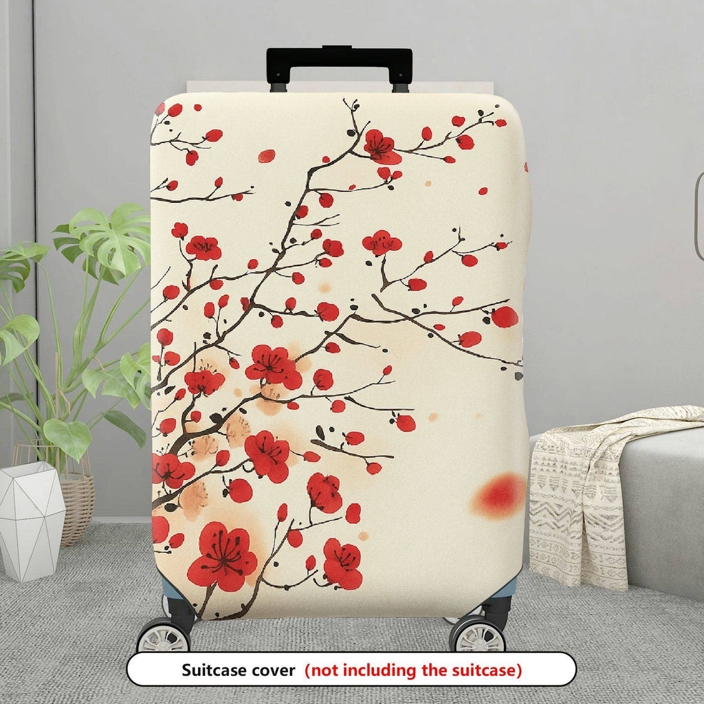 1-Piece Elegant Sakura Floral Branch Pattern Travel  Suitcase Luggage Cover, Stretch Protective Sleeve