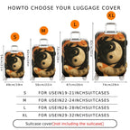 1-Piece Koi Fish Yin Yang Cosmic Starry Artistic  Suitcase Luggage Cover, Stretch Protective Sleeve