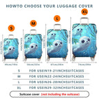 1-Piece Cute  Ocean Animal Water Bubbles Seal  Suitcase Luggage Cover, Stretch Protective Sleeve