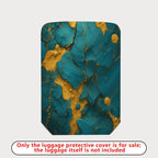 1-Piece Abstract Marble Gold Blue Artistic  Suitcase Luggage Cover, Stretch Protective Sleeve