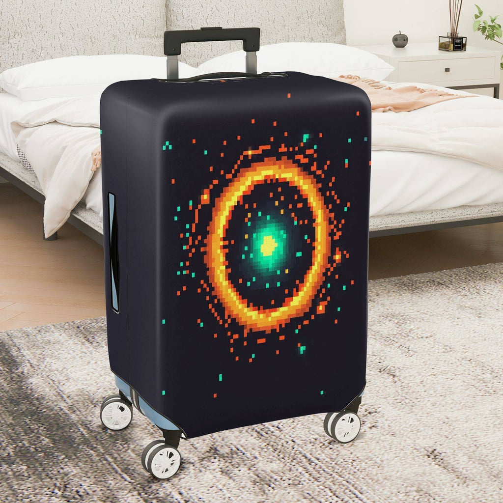 1-Piece Digital Pixel Cosmic Space Galaxy Sci-Fi Astronomy  Suitcase Luggage Cover, Stretch Protective Sleeve