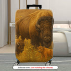 1-Piece Animal Nature Wildlife Buffalo Calf Prairie  Suitcase Luggage Cover, Stretch Protective Sleeve