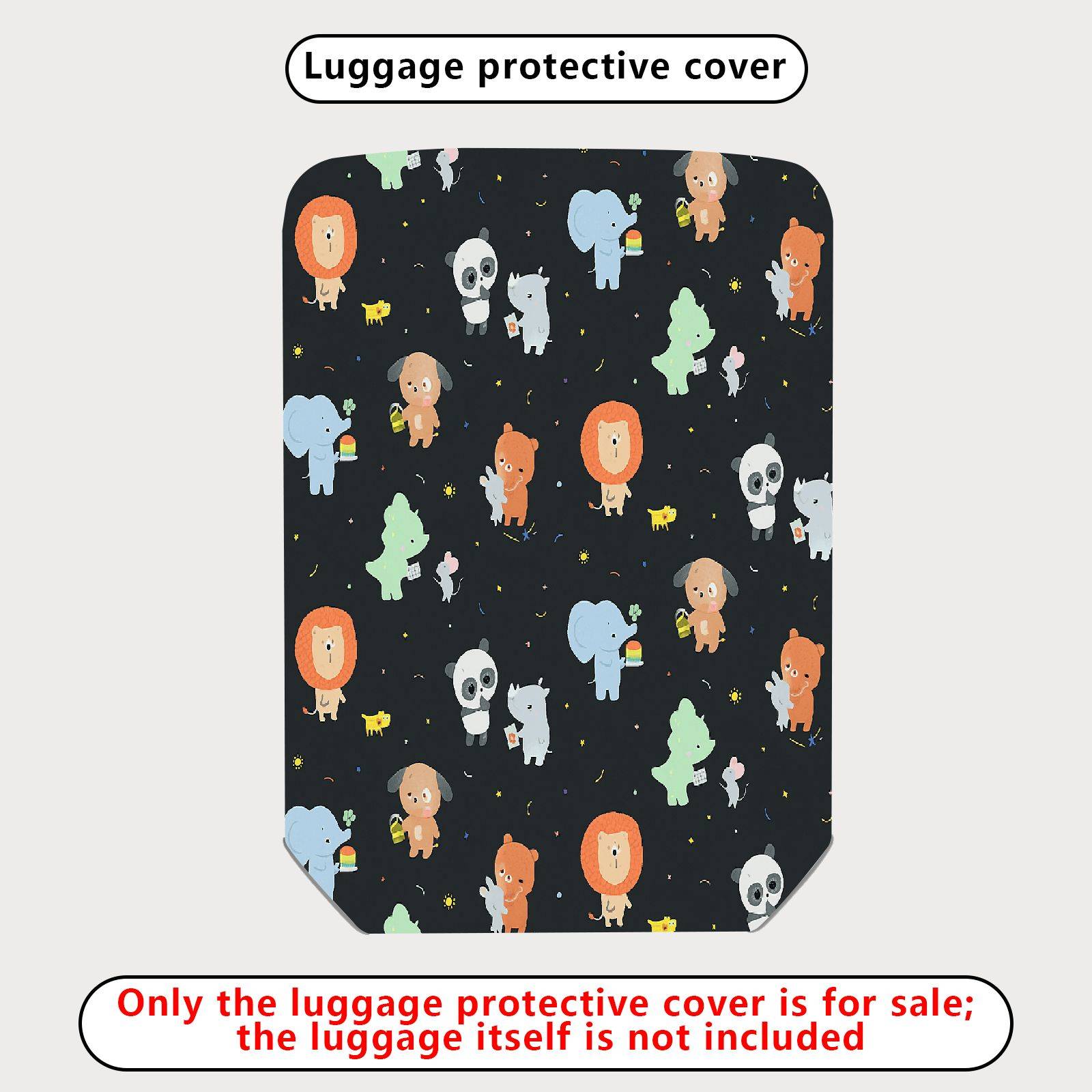 1-Piece Animal Elephant Lion Dinosaur Panda  Suitcase Luggage Cover, Stretch Protective Sleeve