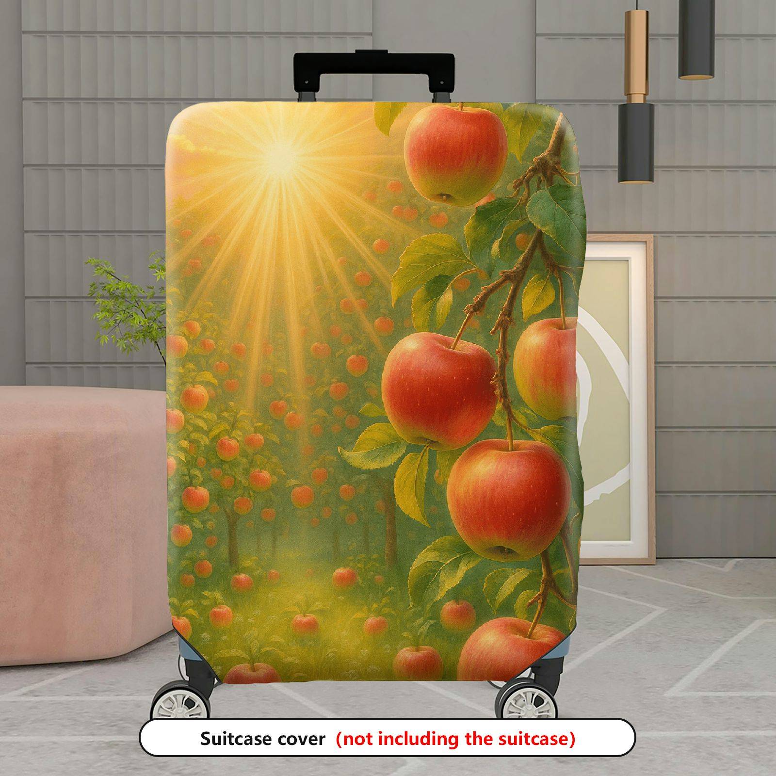 1-Piece Apple Orchard Sunset Nature Harvest Fruit Sun  Suitcase Luggage Cover, Stretch Protective Sleeve