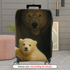 1-Piece Cute Polar Bear Animal Art Cave Painting Travel  Suitcase Luggage Cover, Stretch Protective Sleeve