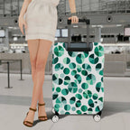 1-Piece Geometric Green Blue Circular Artistic Modern  Suitcase Luggage Cover, Stretch Protective Sleeve