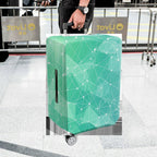 1-Piece Geometric Teal Lattice Abstract Modern Stylish  Suitcase Luggage Cover, Stretch Protective Sleeve