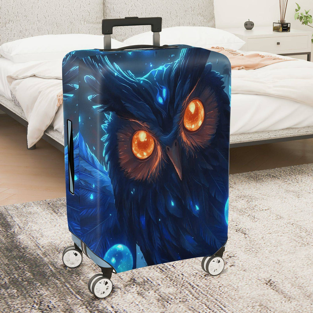 1-Piece Mysterious Enchanting Cosmic Owl Galaxy Star  Suitcase Luggage Cover, Stretch Protective Sleeve