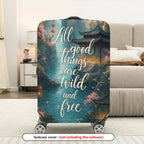 1-Piece Scenic Oriental Ink Landscape Calligraphy Lanterns Inspiration  Suitcase Luggage Cover, Stretch Protective Sleeve
