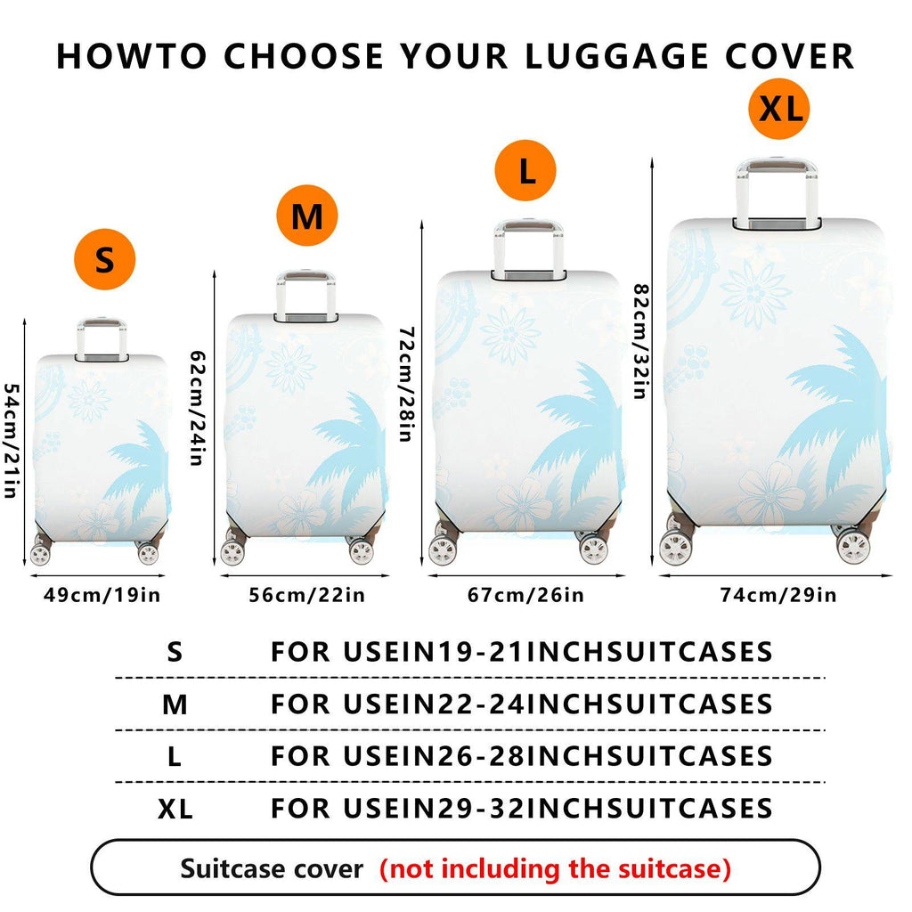 1-Piece Hawaiian Palm Beach Floral Music Landscape  Suitcase Luggage Cover, Stretch Protective Sleeve