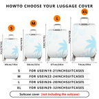 1-Piece Hawaiian Palm Beach Floral Music Landscape  Suitcase Luggage Cover, Stretch Protective Sleeve