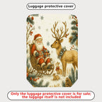 1-Piece Santa Reindeer Snowflakes Christmas Holiday Festive  Suitcase Luggage Cover, Stretch Protective Sleeve