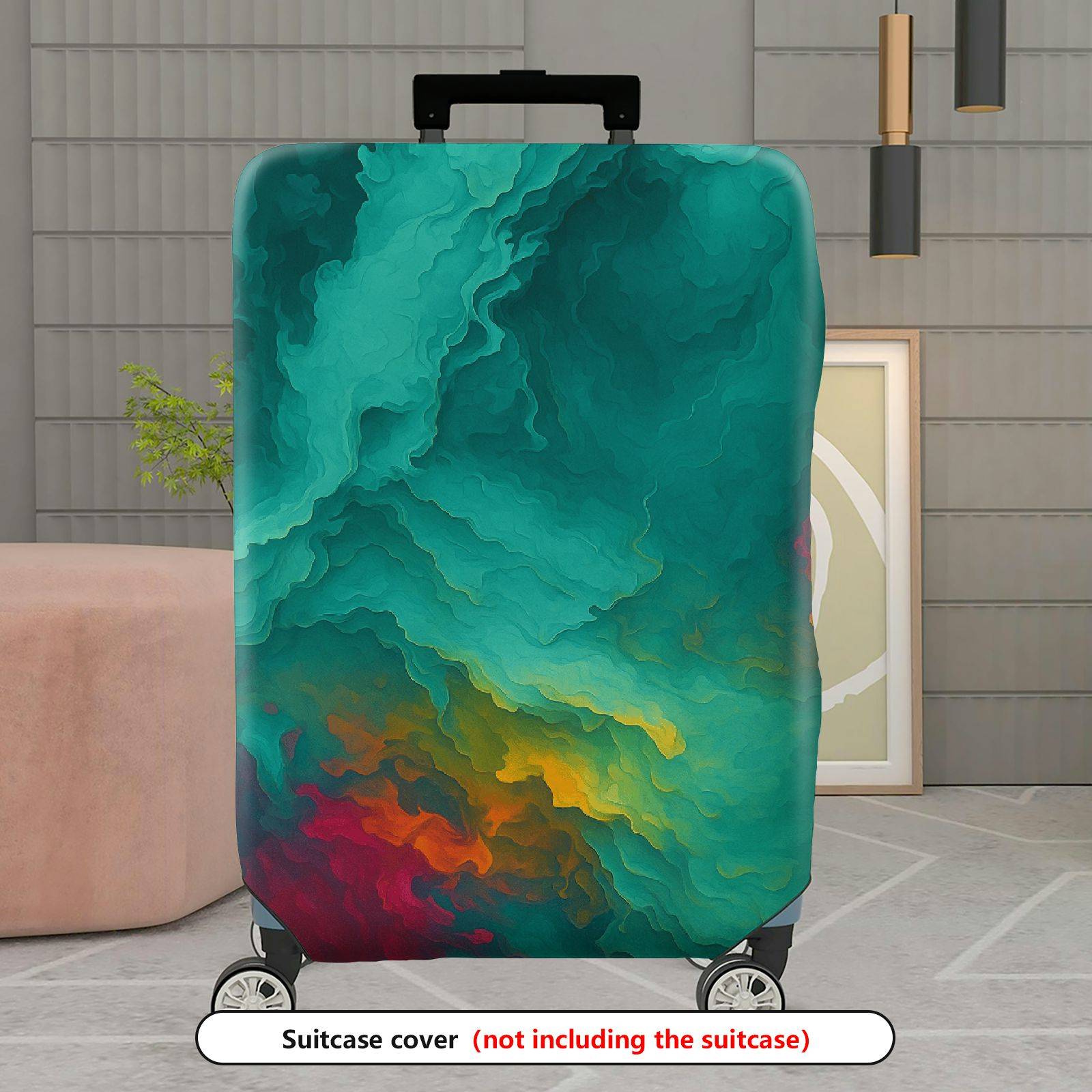 1-Piece Abstract Multicolor Artistic Vivid Vibrant Colorful  Suitcase Luggage Cover, Stretch Protective Sleeve