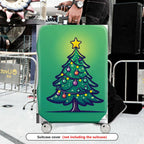 1-Piece Christmas Tree Festive Holiday Decoration Green Cheerful  Suitcase Luggage Cover, Stretch Protective Sleeve