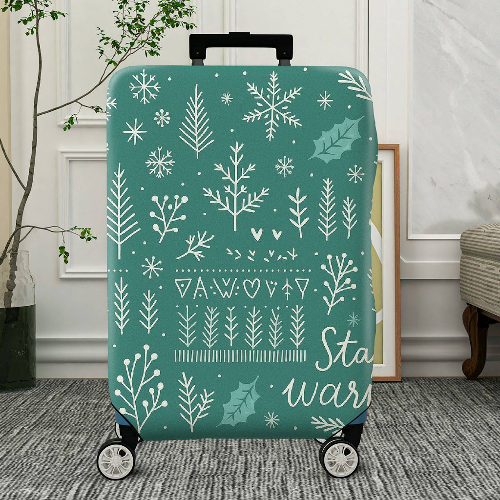 1-Piece Snowflakes Christmas Winter Holiday Festive  Suitcase Luggage Cover, Stretch Protective Sleeve