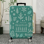 1-Piece Snowflakes Christmas Winter Holiday Festive  Suitcase Luggage Cover, Stretch Protective Sleeve