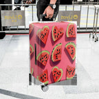 1-Piece Watermelon Heart Fruit Pink Cute Fun Colorful  Suitcase Luggage Cover, Stretch Protective Sleeve