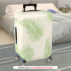 1-Piece Green Leaf Pattern Tropical Nature Travel Holiday  Suitcase Luggage Cover, Stretch Protective Sleeve