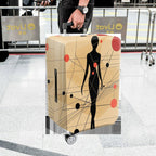 1-Piece Abstract Silhouette Geometric Pattern Modern Stylish  Suitcase Luggage Cover, Stretch Protective Sleeve