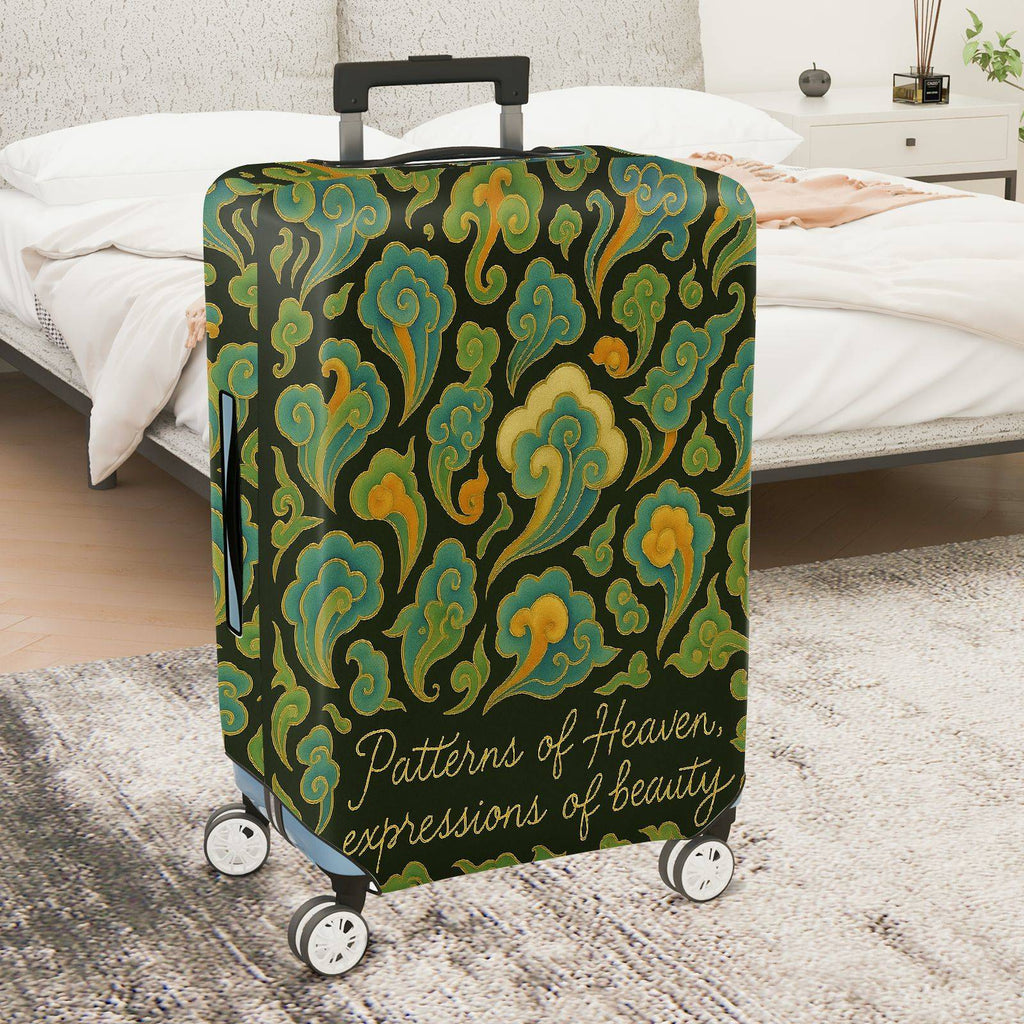 1-Piece Abstract Floral Cloud Retro Ethnic Artistic  Suitcase Luggage Cover, Stretch Protective Sleeve