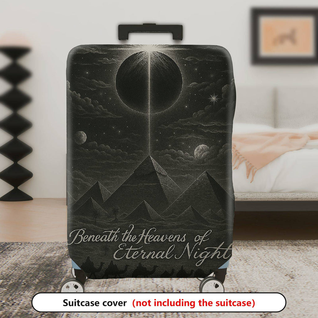 1-Piece Cosmic Night Sky Mountain Moon Star  Suitcase Luggage Cover, Stretch Protective Sleeve