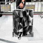 1-Piece Geometric Abstract Black Silver Modern Stylish Elegant  Suitcase Luggage Cover, Stretch Protective Sleeve