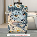 1-Piece Leopard Floral Daisy Stylish Travel  Suitcase Luggage Cover, Stretch Protective Sleeve