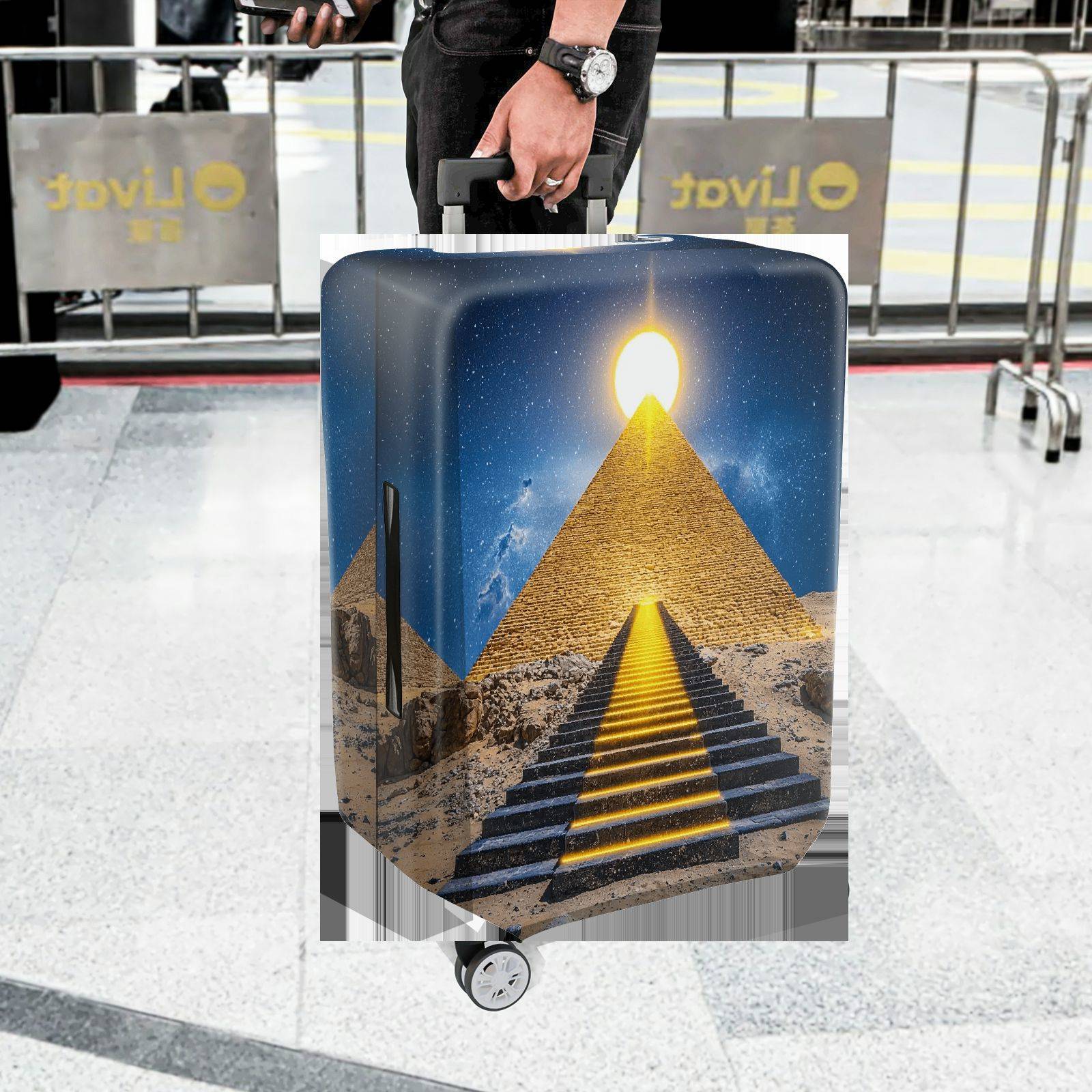 1-Piece Pyramid Stargate Cosmic Egypt Ancient Mysterious  Suitcase Luggage Cover, Stretch Protective Sleeve