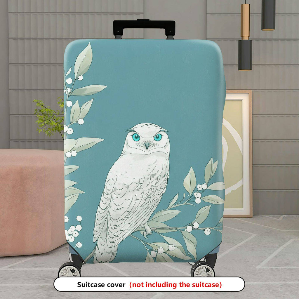 1-Piece Nature Floral Bird Animal Owl  Suitcase Luggage Cover, Stretch Protective Sleeve
