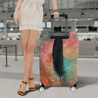 1-Piece Cosmic Dream Feather Galaxy Starry Sky Artistic  Suitcase Luggage Cover, Stretch Protective Sleeve