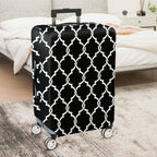 1-Piece Black Geometric Pattern Elegant Stylish Contemporary Modern  Suitcase Luggage Cover, Stretch Protective Sleeve