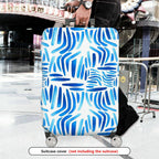 1-Piece Abstract Blue Watercolor Brushstroke Pattern  Suitcase Luggage Cover, Stretch Protective Sleeve