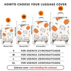 1-Piece Animal Pattern White Black Orange Tiger Stripes  Suitcase Luggage Cover, Stretch Protective Sleeve