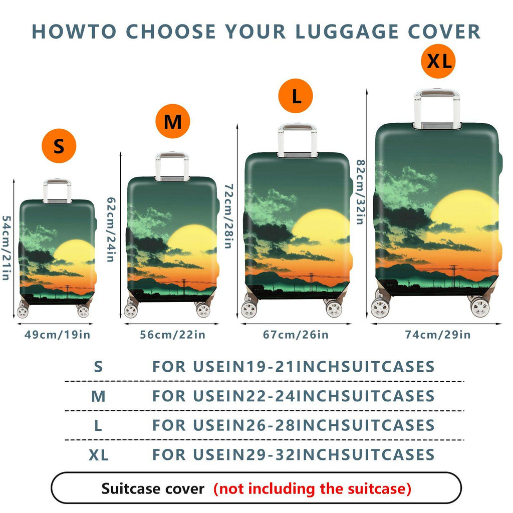 1-Piece Sunset Mountain Landscape Cloud Sky Nature  Suitcase Luggage Cover, Stretch Protective Sleeve