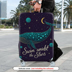 1-Piece Whale Cosmic Starry Night Fantasy Dreamy Mystical  Suitcase Luggage Cover, Stretch Protective Sleeve