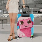 1-Piece Cute  Pink Sheep Fun Whimsical Playful  Suitcase Luggage Cover, Stretch Protective Sleeve