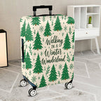 1-Piece Christmas Tree Winter Wonderland Snowflakes Festive Holiday  Suitcase Luggage Cover, Stretch Protective Sleeve