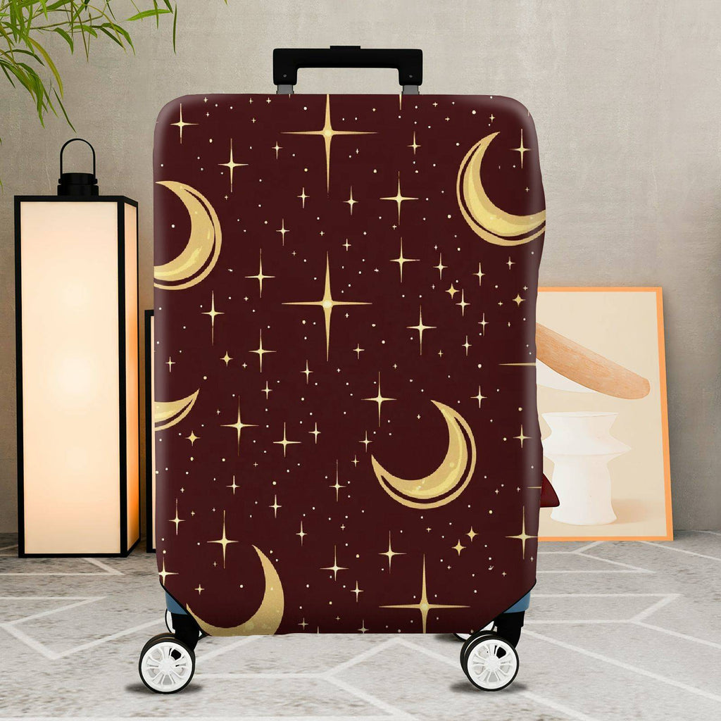 1-Piece Crescent Moon Starry Night Cosmic Space Astronomy  Suitcase Luggage Cover, Stretch Protective Sleeve