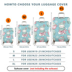 1-Piece Cute Cat Snowflake Cupcake Winter Christmas  Suitcase Luggage Cover, Stretch Protective Sleeve