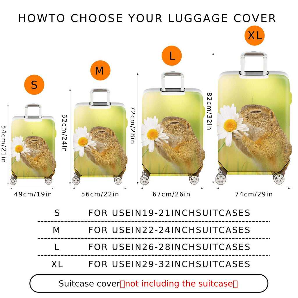 1-Piece Cute Animal Flower Nature Spring Travel  Suitcase Luggage Cover, Stretch Protective Sleeve
