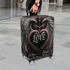 1-Piece Love Heart Wings Gothic Romantic Artistic  Suitcase Luggage Cover, Stretch Protective Sleeve