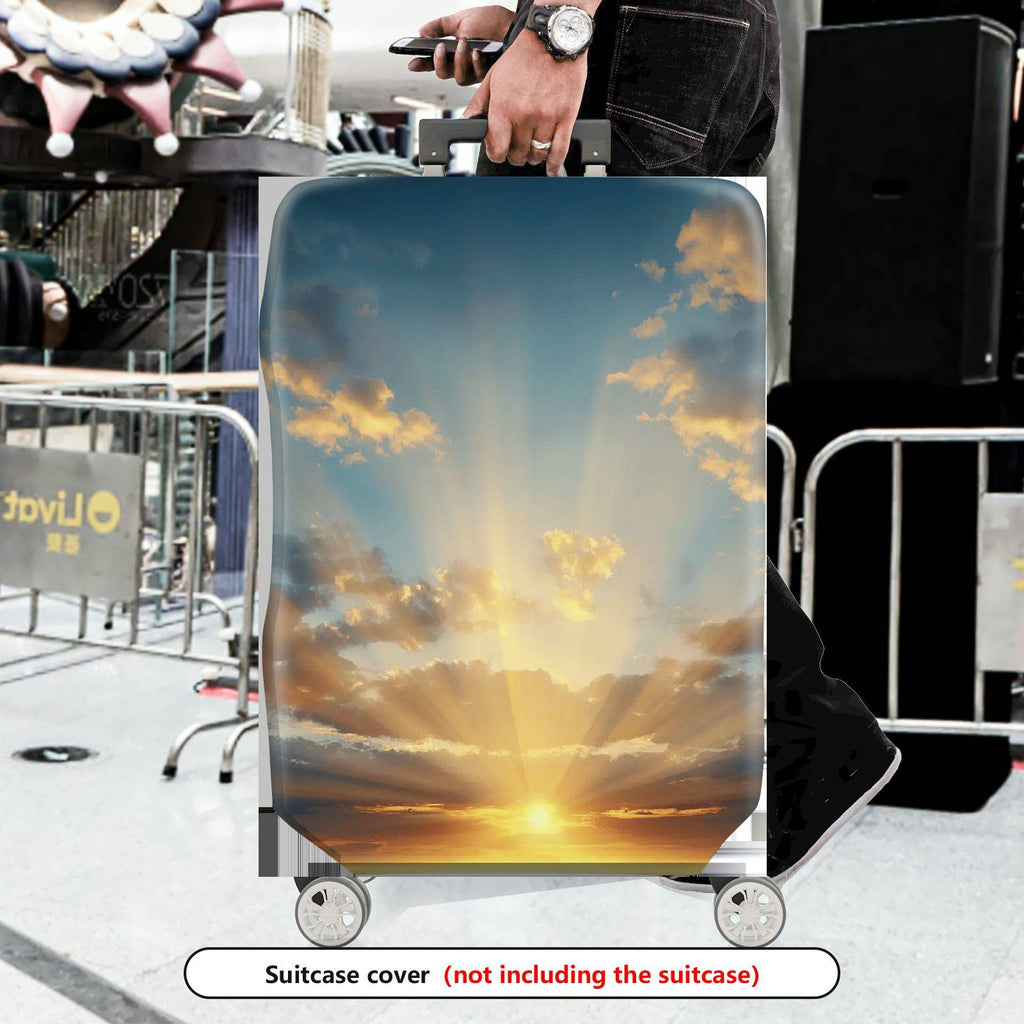 1-Piece Sunrise Sky Cloud Landscape Sunshine Travel  Suitcase Luggage Cover, Stretch Protective Sleeve