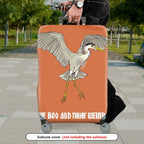 1-Piece Elegant Crane Animal Pattern Orange Minimalist Artistic  Suitcase Luggage Cover, Stretch Protective Sleeve