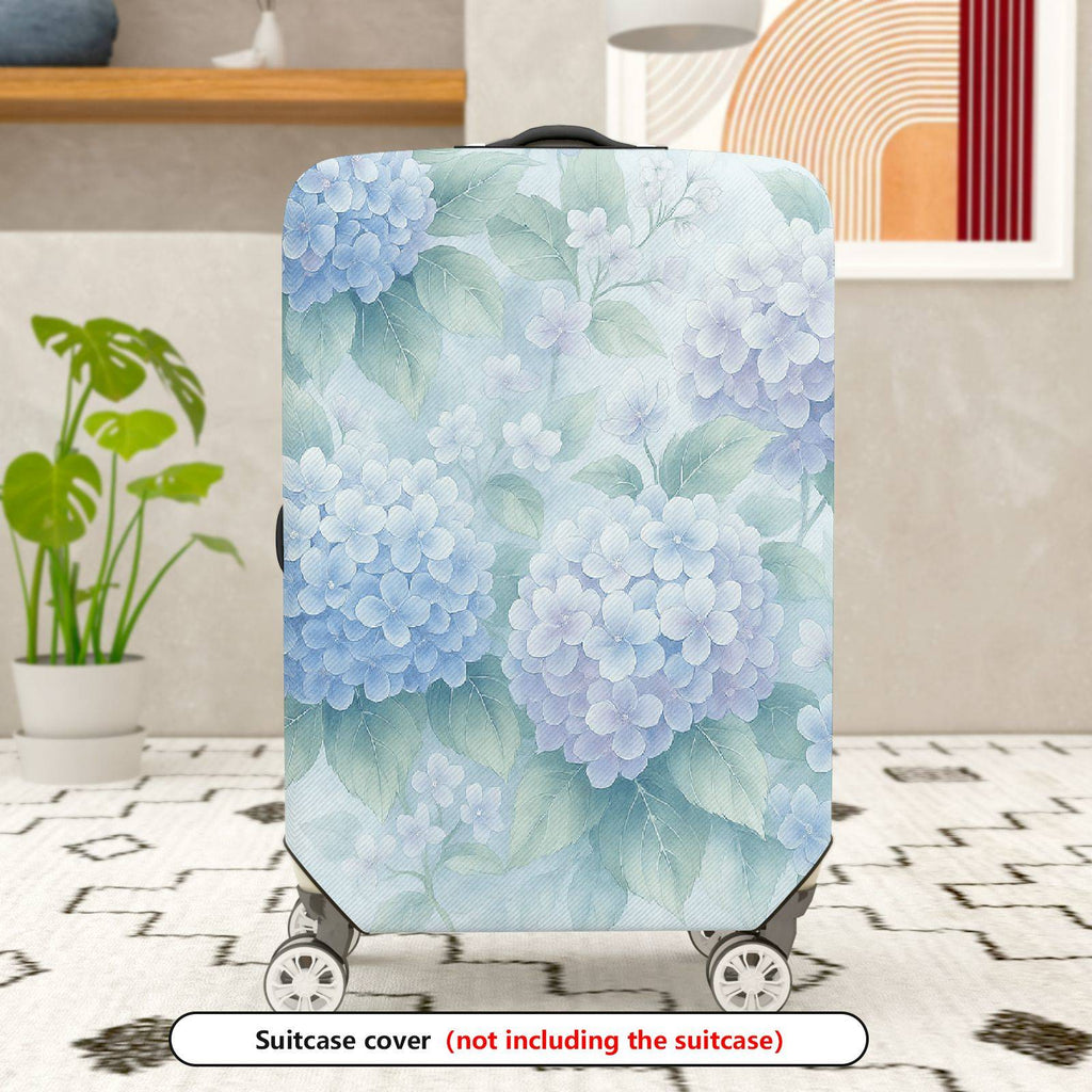 1-Piece Floral Hydrangea Leaf Pastel Nature Artistic  Suitcase Luggage Cover, Stretch Protective Sleeve