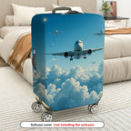 1-Piece Airplane Cloud Sky Travel Adventure Journey  Suitcase Luggage Cover, Stretch Protective Sleeve