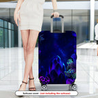 1-Piece Purple Floral Starry Night Artistic Fantasy  Suitcase Luggage Cover, Stretch Protective Sleeve