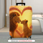 1-Piece Lion Heart Nature Artful Illustration Floral  Suitcase Luggage Cover, Stretch Protective Sleeve