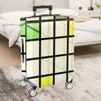 1-Piece Modern Art Geometric Multicolor Checkered Graphic  Suitcase Luggage Cover, Stretch Protective Sleeve
